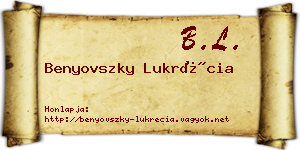 Benyovszky Lukrécia névjegykártya